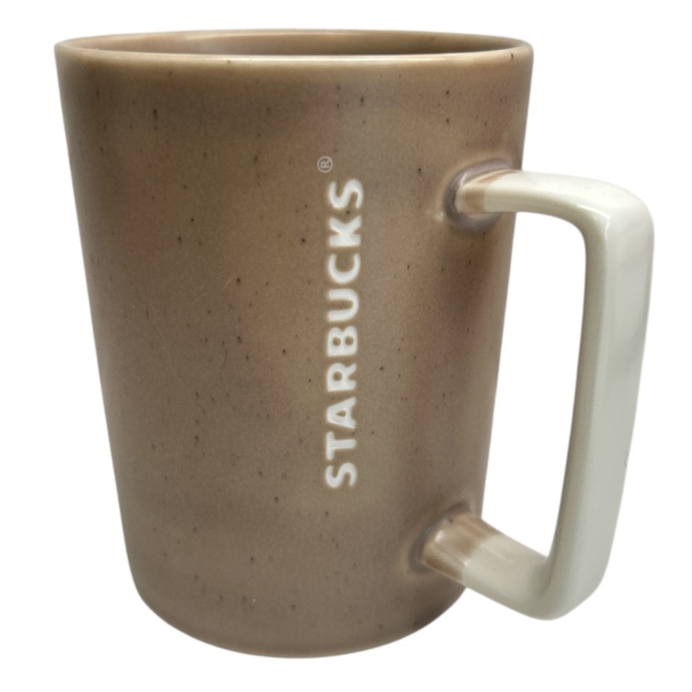 Starbucks 2016 Khaki Tan Dip Dye Stoneware Mug New With Tag Collectible